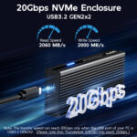 MAIWO K1685P3 USB3.2 Gen2x2 20Gbps M.2 NVMe SSDケース