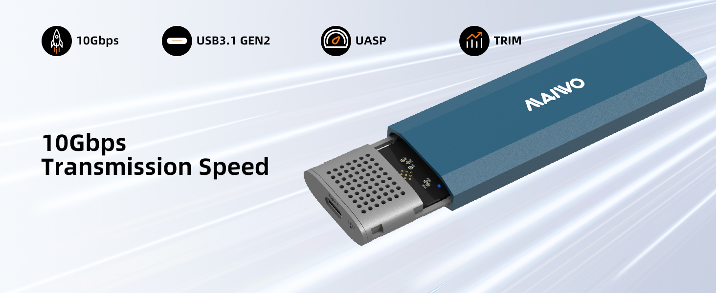 MAIWO K1690 10Gbps Type-C M.2 NVMe SSDケース 製品詳細画像